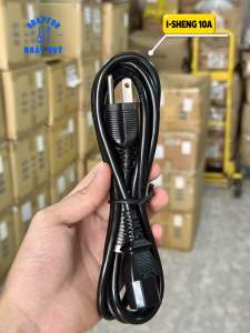 Dây nguồn 3 chấu dây vi tính (IEC) 10A 1m8 I-SHENG (có mã vạch) - 2 dẹt 1 tròn 1.8m cho adapter...