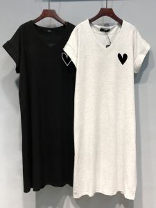 Cổ Chữ V Áo Thun Cotton Cho Plus Size Nữ Mùa Hè Áo Dài Dáng Rộng Phong Cách Thường Ngày In Hình Và Nhuộm Cotton Chất Liệu 100%