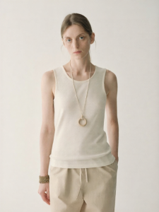 INSIS FEMME | Round Neck Hollow Out Sleeveless Shirt
