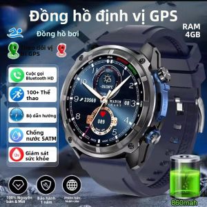Đồng Hồ Thông Minh Quân Sự Dành Cho Nam Với Pin 860mAh Màn Hình AMOLED GPS Bộ Nhớ 4GB Cảm Biến ABC Khả Năng Chống Nước IP69/5ATM Thiết Bị Theo Dõi Thể Dục Khi Bơi