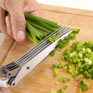 5-Layer Kitchen Scissors Scallion Green Onion Spice Herb Scissors Multifunctional Vegetable Cutting Shears Kitchen Accessories