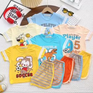 [BÉ 7-30kg] Bộ Cộc Tay Bé Trai Vải Thun Lạnh Minly Baby Raplan In Hình Phối Tay Sọc Quần Sọc - Unibaby - BCQS19