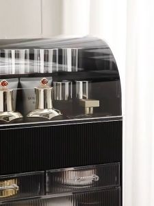 กล่องเก็บเครื่องสำอาง PET ใส มีชั้นลิ้นชัก หลากสีสัน ดีไซน์ทันสมัย