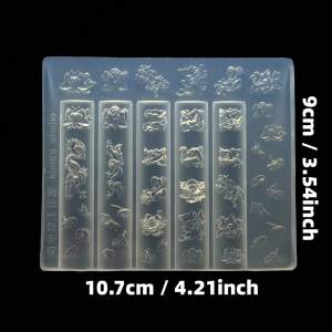 Dragon Patterned Glass Three-Dimensional Carved Ethnic Style Decorative Accessories Transparent Silicone Mold Nail Art