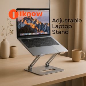 I know Ergonomic Laptop Stand / Notebook Stand (Dual Adjustable) (High Quality - Aluminium Alloy) Foldable