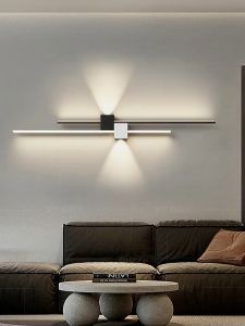 Simple Modern Wall Light Bedroom Corridor Courtyard Creative Strip Wall Lamp Minimalist Black White Wall Lights