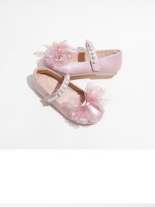 Eco-Friendly Soft Leather Princess Shoes with Butterfly Knot for Girls Spring Autumn Season Simple Design Sweet Single Shoes