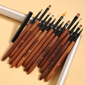 1/12PCS Nail Brushes Set Nail Liner Brush Nail Painting Pen Acrylic UV Gel Brushes Crystal Ombre Manicure Spatula Poly Tool