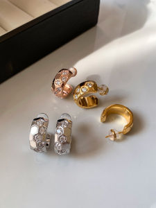 CAFFTI | Rose Gold Plated Silver Beehive Inlaid Earrings
