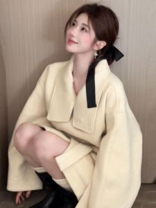 CHANGTONG | เสื้อโค้ตยาวกลางสำหรับผู้หญิงไซส์เล็ก