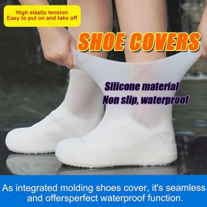 Reusable Latex Silicone Waterproof Rain Shoes Cover Latex Shoe Cover Waterproof Latex Non-Slip Waterproof Dust-Proof Shoes Cover Rain Shoe Cover