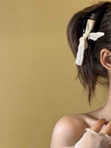 Trendy Butterfly Knot Fabric High Quality Shark Clamp Hair Clip Luxury Fashionable Popular Back of Head Clip Dongda Gate