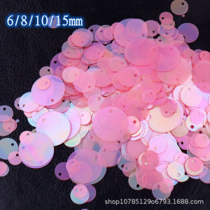 6/8/10/15mm mixed size side hole sequins PET environmentally friendly material DIY clothing accessories round beads