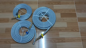 Dây xịt rửa xe & tưới cây màu xám đầu xịt chất liệu đồng thau Béc phun nước