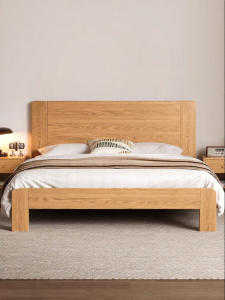 WQIN | Solid Wood Red Oak Bed