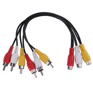 RCA Cable 3 RCA Male To 6 RCA Female Plug Splitter Audio Adapter TV DVD Video Adapter AV Cable