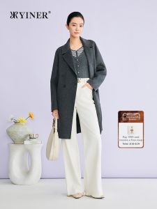 YINER | New 2026 Commuting Suit Lapel Silk Wool Cashmere Blend Double-faced Coat