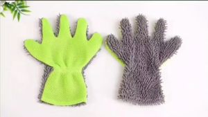 【FUCO】Găng tay rửa xe Velcro năm ngón Găng tay rửa xe đa chức năng Găng tay làm sạch khoảng cách lông cừu
