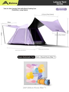 BSWOLF | All-in-One Canopy Quick-Up Portable Folding Double-Layer Sun Protection Waterproof Tent
