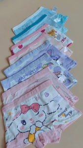 Kids 2pcs Set Cute Random Cartoon Designs Panty Underwear Trendy Boyleg Boxer Short for 1-8Y Kids Girls