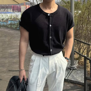 American Mercerized Cotton Ice Silk Shirt & Stretch Knitting Cardigan: Cool Breathable Outwear