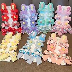 Vĩ 10 kẹp tóc mái ren công chúa cho bé gái Hàn Quốc Noel bông nơ