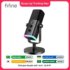 FIFINE | FIFINE USB/XLR Micro Động Dạng Cardioid Với Nút Tắt Tiếng Cảm Ứng Giắc Cắm Tai Nghe Điều Khiển I/O Cho PC PS5/4 Máy Trộn Âm Thanh Chơi Game