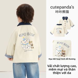 CUTEPANDAS | Áo Khoác Trẻ Em Phong Cách Retro Chất Cotton Sạch 100%