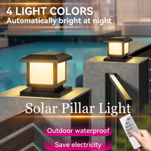 CANMEIJIA LED Solar Pillar Light Outdoor Post Lamp Waterproof 4 Colors Fence Column Lamp Solar Lights for Gate Courtyard solar garden light lampu solar tahan 24jam solar light outdoor lighting lampu solar raya