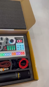 Bộ hãng kết hợp sound card X5 micro zansong chính hãng kết hợp sẵn cho khách 1 hộp đầy đủ dây kết nối và tai nghe giá đỡ