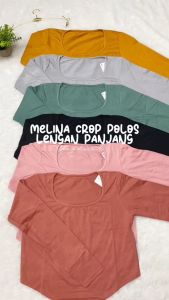 Atasan Crop Wanita / Kaos Lengan Panjang Lancip Bawah / Crop Top Korean Style / Pakaian Wanita Terbaru