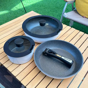 Bộ Nồi Chống Dính Có Tay Cầm Rời Ngoài Trời Bộ Nồi Phẳng Nồi Sữa Nồi Chiên Nồi Nấu Súp Phụ Kiện Nồi Thiết Bị Nhà Bếp