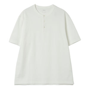 MIANXIANSHENG | Breathable Henley Collar T-shirt Cotton-Linen