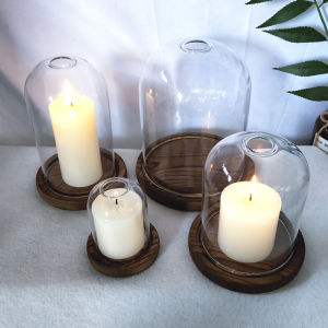 เทียนหอมแบบย้อนยุคสไตล์นอร์ดิกพร้อมฝาปิดกันลมสำหรับตกแต่งโต๊ะอาหาร เครื่องประดับตกแต่ง เทียนหอมแบบย้อนยุค