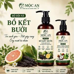 Dầu gội Bồ kết Bưởi Mộc An chính hãng giảm gàu giảm rụng kích thích mọc tóc mùi bưởi thơm
