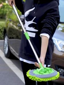 CAR WASH MOP MITT EXTENDABLE HANDLE 3 Section Car Cleaning Microfiber Brush Truck Car Wash Clean Sky Window Glass Mop Sponge Cloth