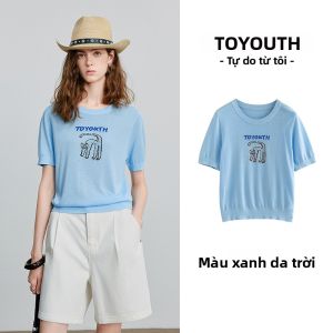 Toyouth | Áo Thun Jacquard In Chữ Mèo