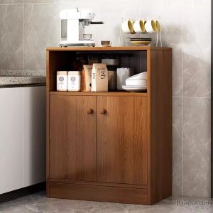 ATH ตู้ชา ตู้ ตู้เก็บของ ตู้ชา ชั้นวางของในครัว สามารถวางไมโครเวฟ ขนาดใหญ่ชั้นวางพร้อมตู้ กันน้ำและกันความชื้น