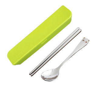 Long-Handled 304 Stainless Steel Spoon Cute Cartoon Fork Baby Feeding Spoon Engraved Words Creative Home Use Childrens Spoon