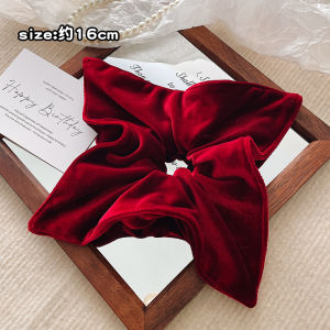Black Velvet Square Scarf Hair Ties Elastic Bands New 2024 Fashion Sensation Square Hair Bands Braided Hair Accessories