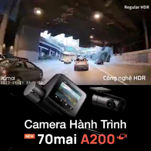 Camera Hành Trình Trước Sau 70mai A200 Bản Quốc Tế Công Nghệ HDR Góc Quay 130 Độ Quay Đêm Siêu Sáng