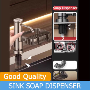 Quick Installation Space Aluminum Kitchen Sink Liquid Soap Pump Dispenser  Press Sink Detergent Extension Tube