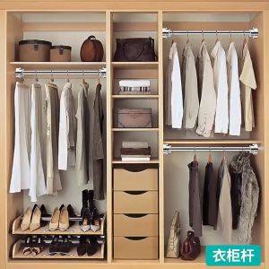 Multi functional Stainless adjustable rod Punch-free telescopic rod shower curtain rod 3 colors 22MM