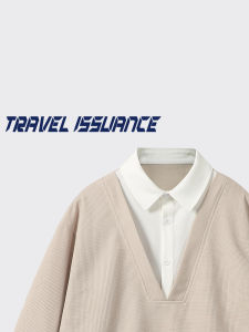 Travel Issuance Loose Casual V-Neck Sweatshirt Stylish And Handsome Two-Piece Set Japanese Style Winter Collection