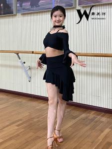 Adult Latin Dance Costume WMS2025 Practice Suit Spring Summer New One-Shoulder Professional Performance Skirt for Women