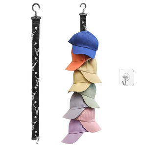 Brifit Baseball Cap Rack Closet Hook Cap Holder Hat Storage Organizer Closet Hanging Cap Organizer Hat Display Hanger for Wall Door Closet with 8 stainless steel clips