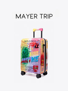MAYERTRIP Graffiti Luggage Hardshell Suitcase Double Layer Explosion Proof Zipper Silent Wheels Fashionable Travel Carry-On