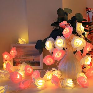 1.5/3/6M ไฟ LED STRING Rose String ไฟบ้านสวนตกแต่งวันวาเลนไทน์ DIY PARTY Decor อุปกรณ์จัดงานแต่งงาน