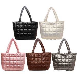 กระเป๋าสะพายข้างผู้หญิงแบบ Cloud Bubble ขนาดใหญ่ พื้นผิวเงา สำหรับช็อปปิ้งและเดินทาง