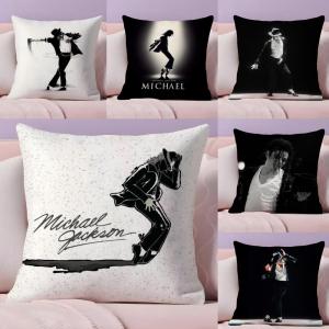 M-Michael Jacksons Pillow Case Plush Fabric Soft Double-Sided Printed Sofa Warm Winter Home Gift Cushion Cover